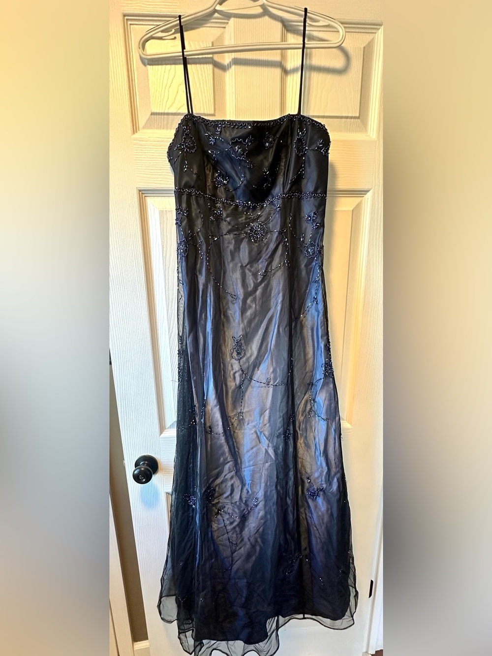 Navy Beaded Formal Gown